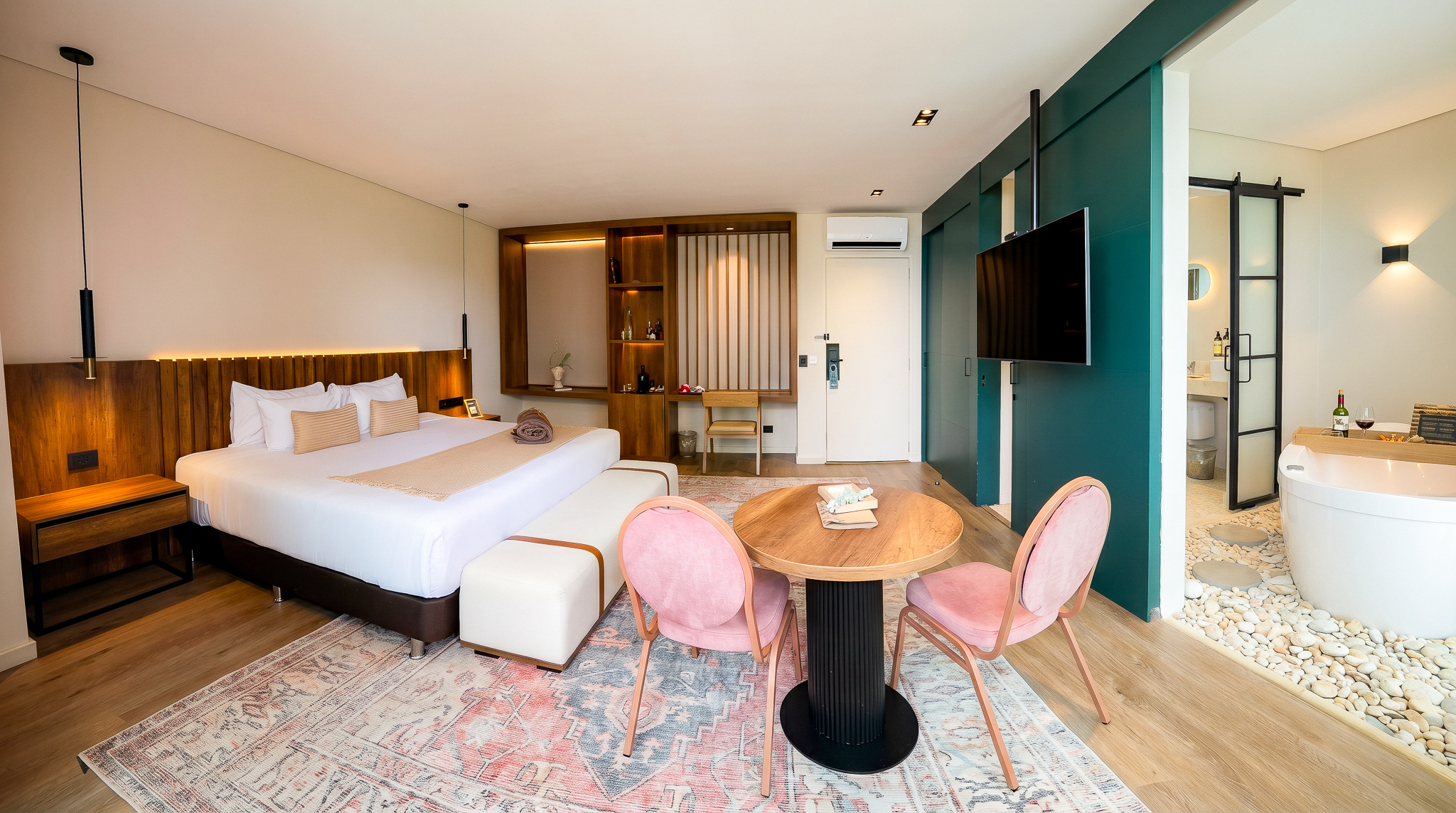 Espacios diseñados para el descanso absoluto.